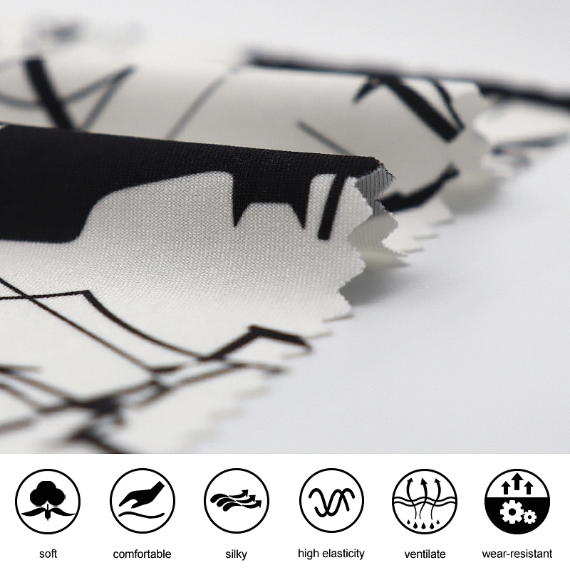 Bat digital print polyester spandex single jersey fabric